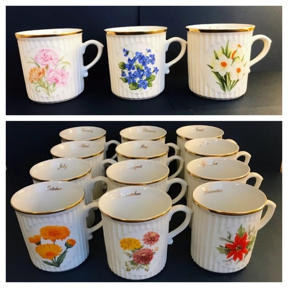 Coffee Mugs ~ Flower-of-the-Month - Picture 1 of 8